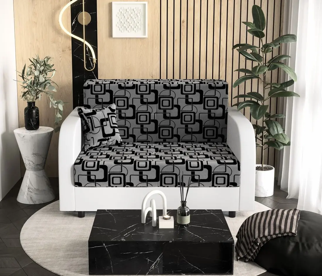 Диван Space Meble Amerykanka Twice 120 Quadro 83/D511 (Gray/White)