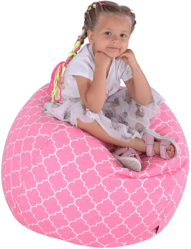 Детское кресло-мешок Tempo Kondela SitOnMe Gomby (Pink/White) - 9