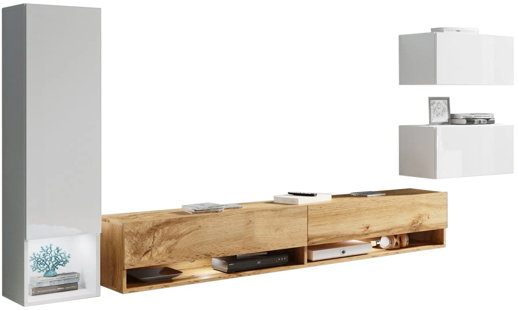 Living Bratex Amadeo (White/White Gloss/Wotan Oak)