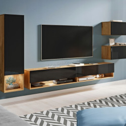 Living Bratex Amadeo (Wotan Oak/Black Gloss)