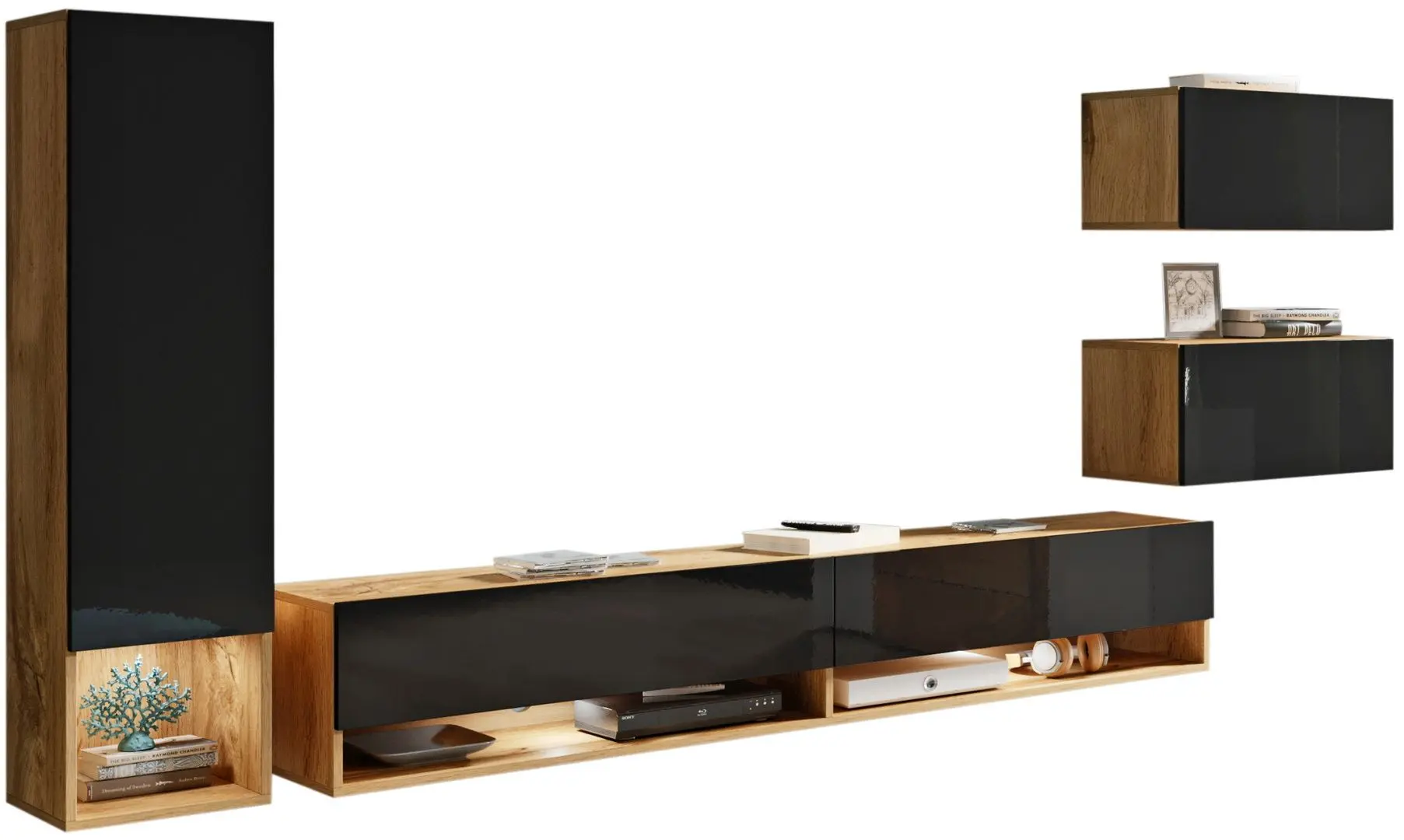 Living Bratex Amadeo (Wotan Oak/Black Gloss)