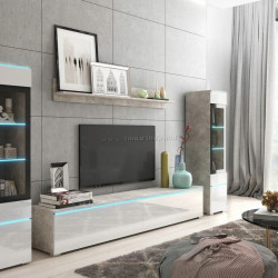 Гостиная Bratex Vera II (Concrete/White Gloss)