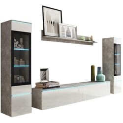 Гостиная Bratex Vera II (Concrete/White Gloss) Thumb