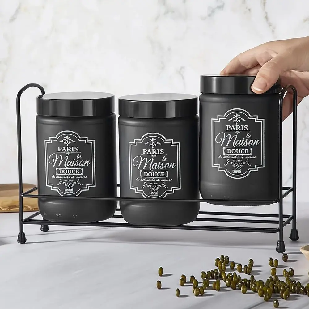 Набор емкостей для хранения Hane HN-2505 (Black/Gold)