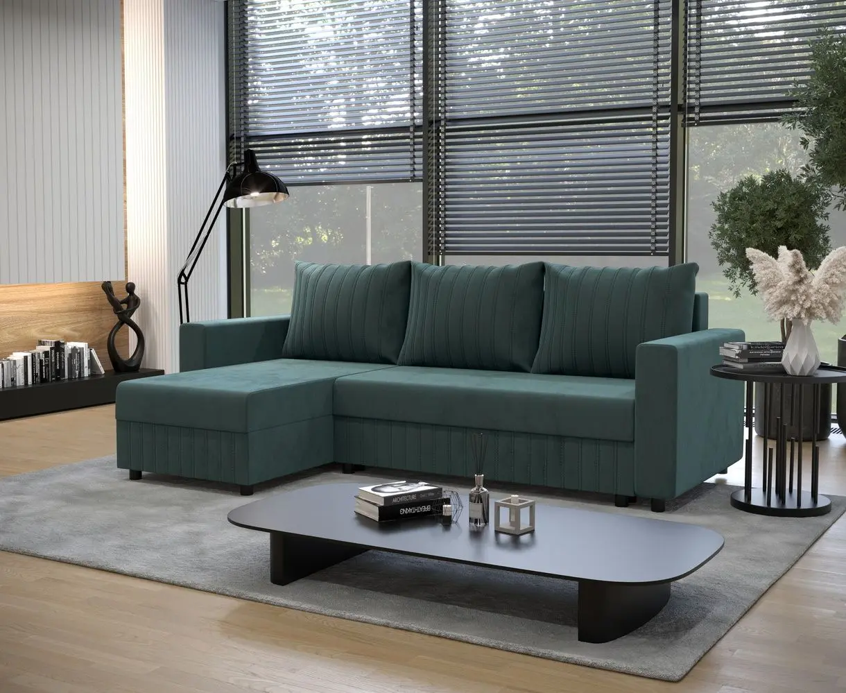 Canapea de colt Space Meble Park L Riviera 87 (Green)