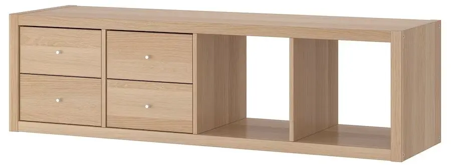 Etajera Ikea Kallax 2 organizatoare 42x147 (Aspect Stejar Antichizat)