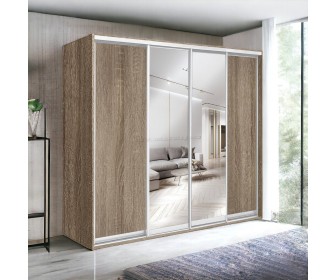 Шкаф-купе Modern Braun Top 4 238x210x60 2 зеркала/2 ДСП (Vintage Oak)