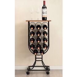 Подставка для бутылок Costway JV10767DK (Brown/Black) Thumb