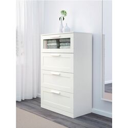Комод Ikea Brimnes 4 ящика 78x124 (Белый/Матовое Стекло) Thumb