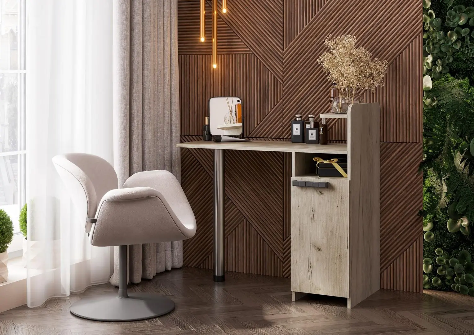 Туалетный столик Стендмебель №2 (Дуб Крафт Серый) - 2