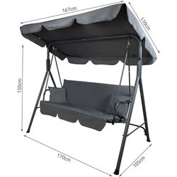 Скамья-качели с тентом Malatec 2117 (Grey) Thumb