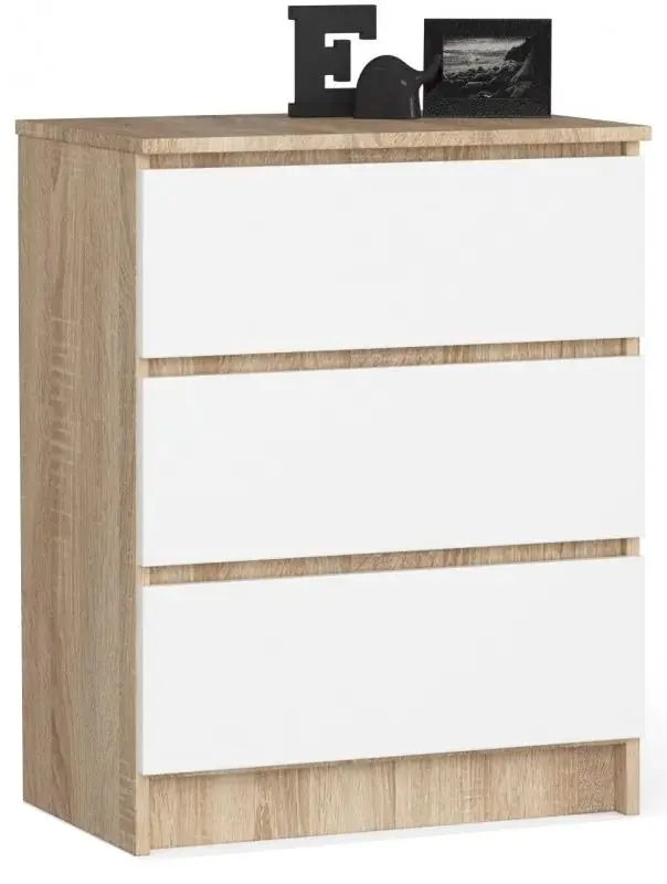 Comoda Akord K60 3SZ (Sonoma Oak/White)
