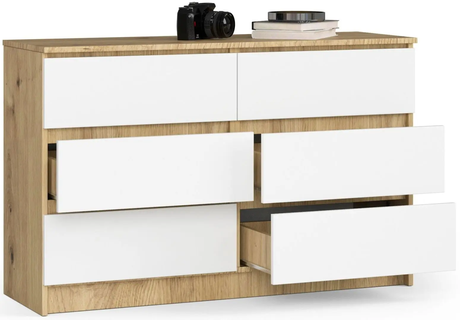 Комод Akord K120 6SZ (Artisan Oak/White) - 4