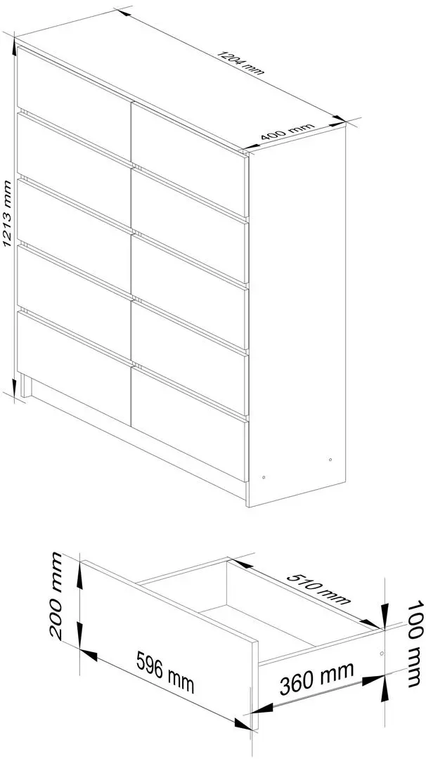 Comoda Akord K120 10SZ (Alder)