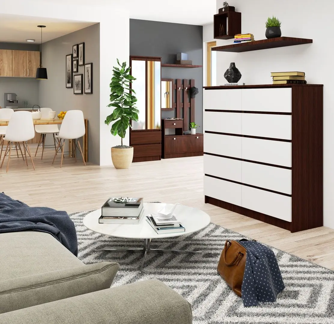 Comoda Akord K120 10SZ (Wenge/White)