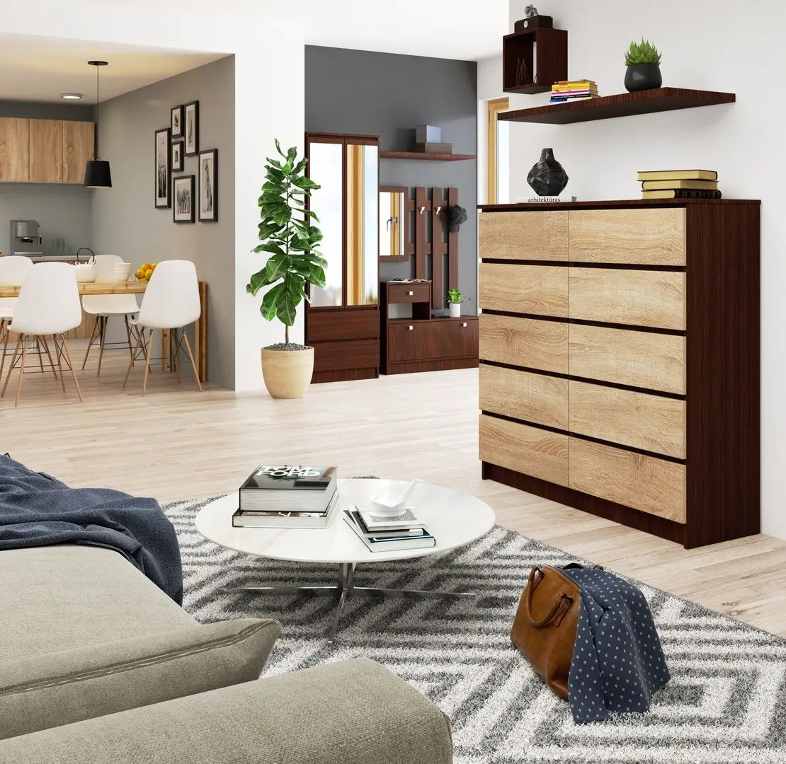 Comoda Akord K120 10SZ (Wenge/Sonoma Oak)