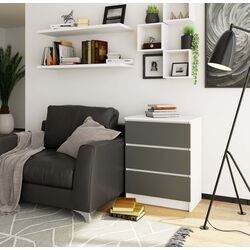 Comoda Akord K60 3SZ (White/Graphite Gray)