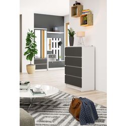 Comoda Akord K60 4SZ (White/Graphite Gray)