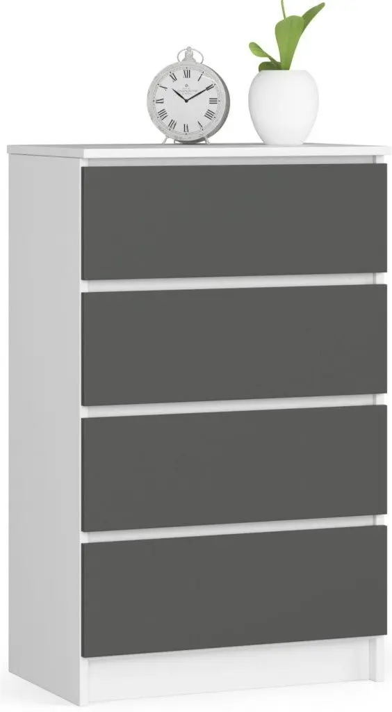 Комод Akord K60 4SZ (White/Graphite Gray)