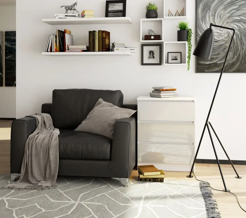 Комод Akord K60 3SZ (White/Metallic Gloss)