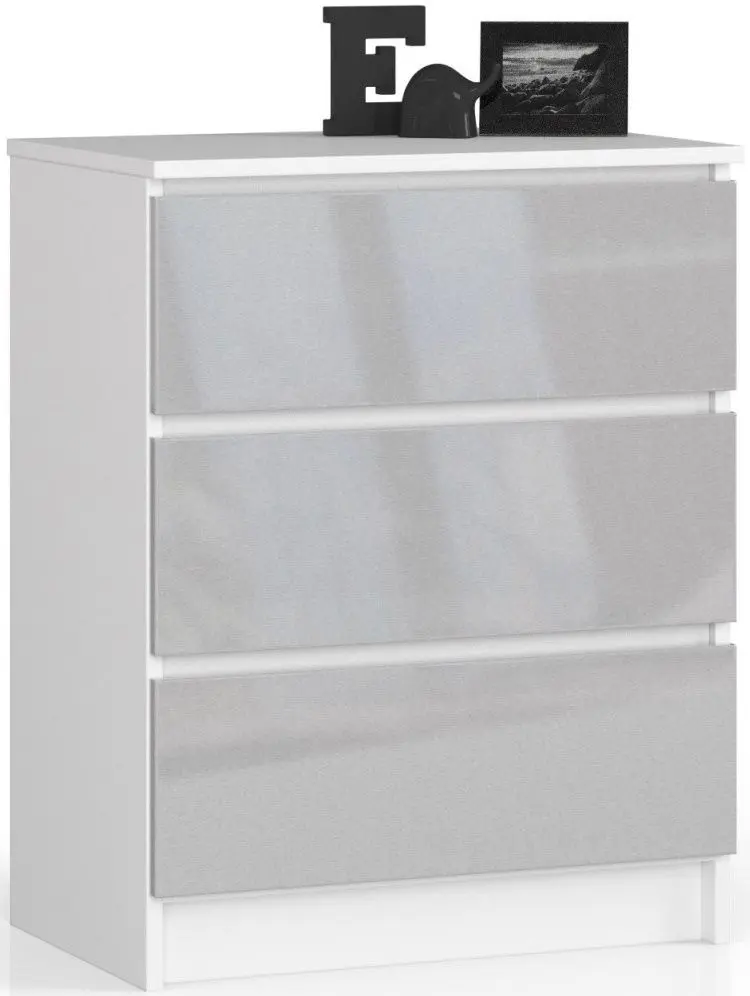 Комод Akord K60 3SZ (White/Metallic Gloss)