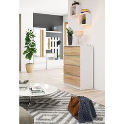Comoda Akord K60 3SZ (White/Sonoma Oak)