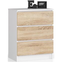 Comoda Akord K60 3SZ (White/Sonoma Oak) Thumb