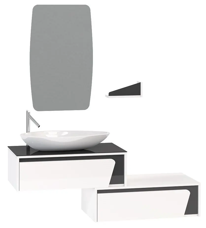 Set de mobila Nplus Ceed 160 (Black/White) - 3