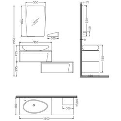 Set de mobila Nplus Ceed 160 (Black/White) Thumb