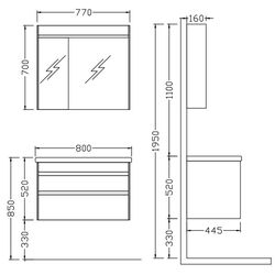 Комплект мебели Nplus Espero 80 (New Grey) Thumb
