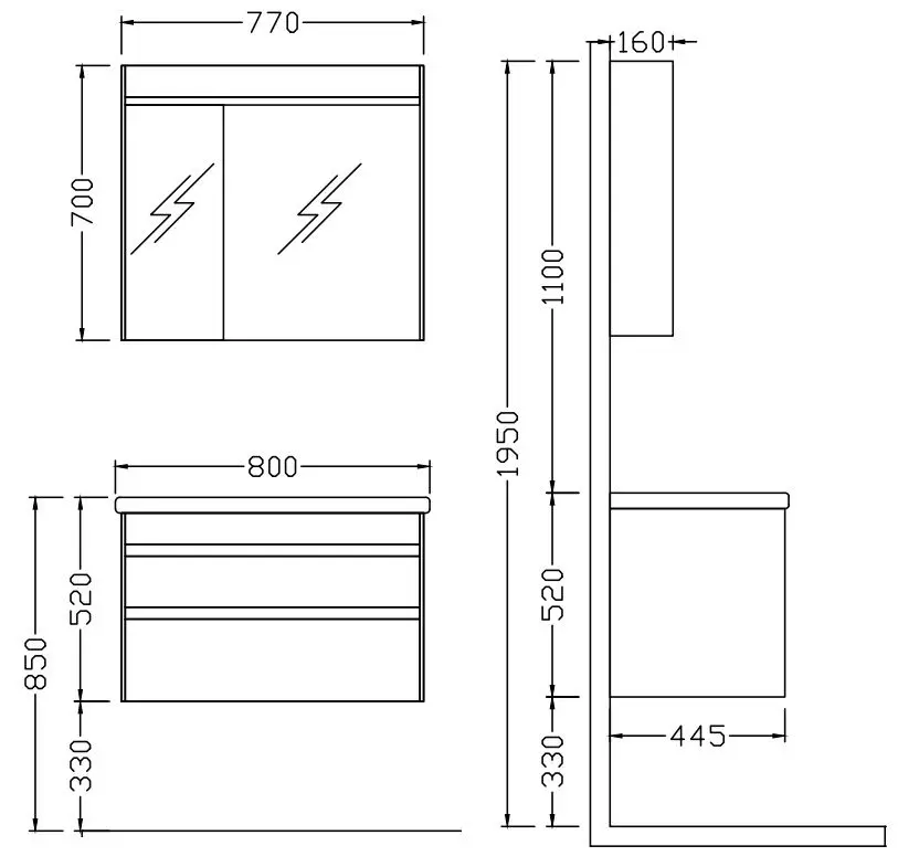 Комплект мебели Nplus Espero 80 (New Grey) - 3