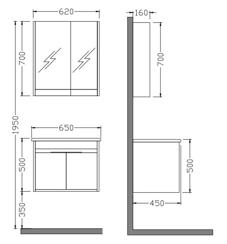 Set de mobila Nplus Kona Plus 65 (Dorado/Anthracite) - 4