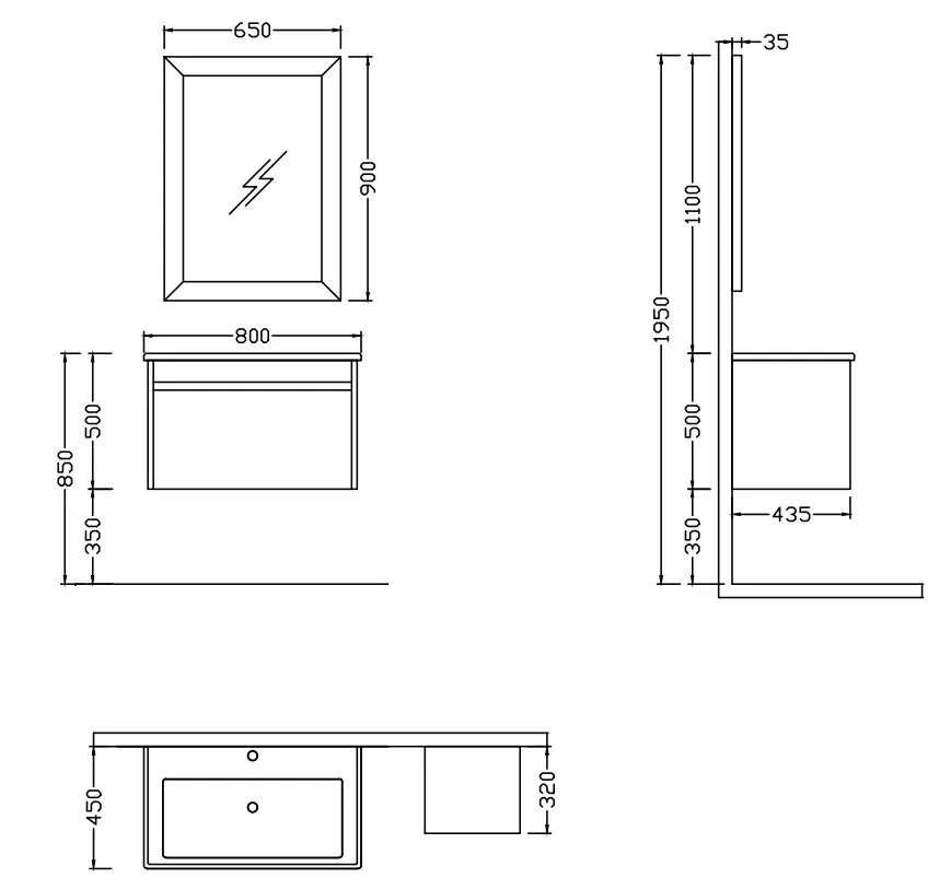 Комплект мебели Nplus Octavia 80 (White) - 2