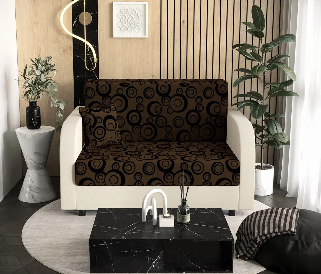 Диван Space Meble Amerykanka Twice 120 Circle 20/Rainbow 16 (Brown/Ecru)