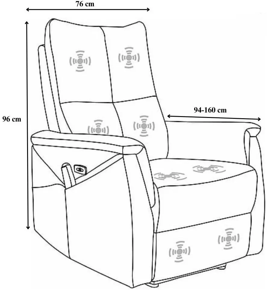 Fotoliu-recliner Signal Neptun M Velvet Bluvel 14 (Grey)