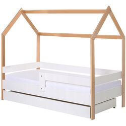 Pat BellaLuni Domek 80x180 cu sertar/saltea (Beech/White) Thumb