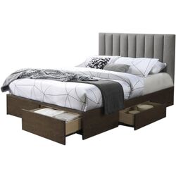 Кровать Halmar Gorashi 160x200 с ящиками (Gray/Nut) Thumb