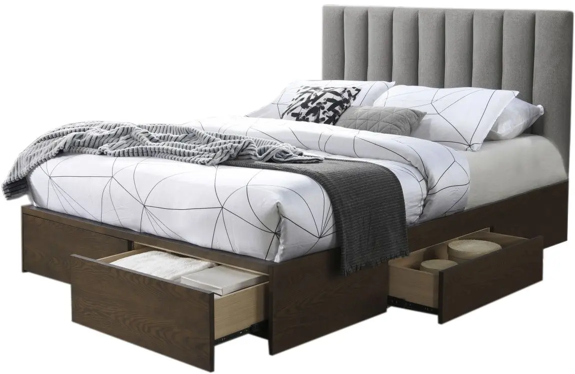 Кровать Halmar Gorashi 160x200 с ящиками (Gray/Nut)
