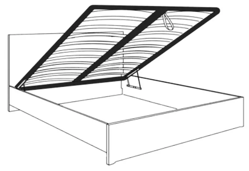Кровать Monessa Model-4 160x200 с подъемным механизмом Babyface 08 (Anthracite) - 2