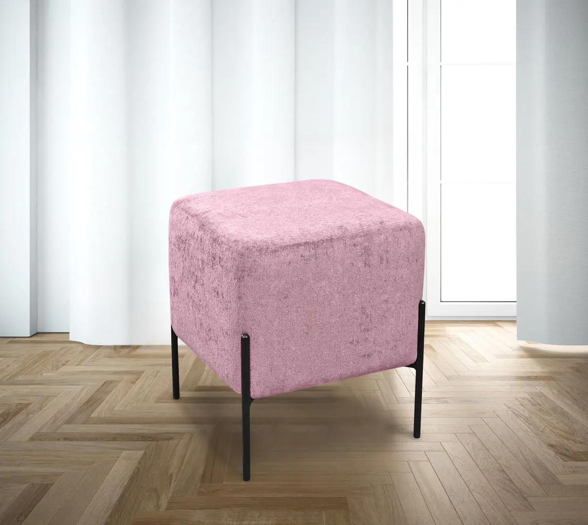 Puf DP Ottoman (Pink/Black)