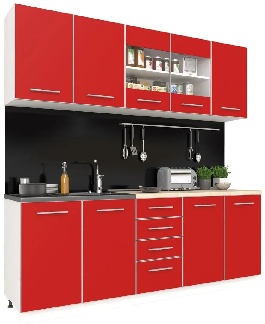 Bucatarie Haaus Riga 2.0m (White/Red)