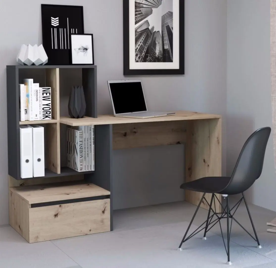 Masa de birou Yasen Paco PC2 (Artisan Oak/Anthracite)