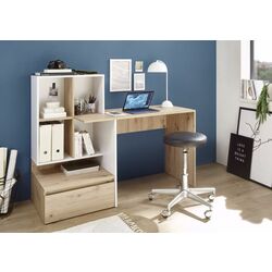 Masa de birou Yasen Paco PC2 (Artisan Oak/White) Thumb
