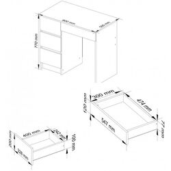Masa de birou Akord A-7 90 Left (White/Cappuccino Gloss) Thumb