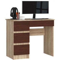 Masa de birou Akord A-7 90 Left (Sonoma Oak/Wenge) Thumb