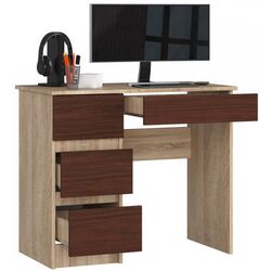 Masa de birou Akord A-7 90 Left (Sonoma Oak/Wenge) Thumb