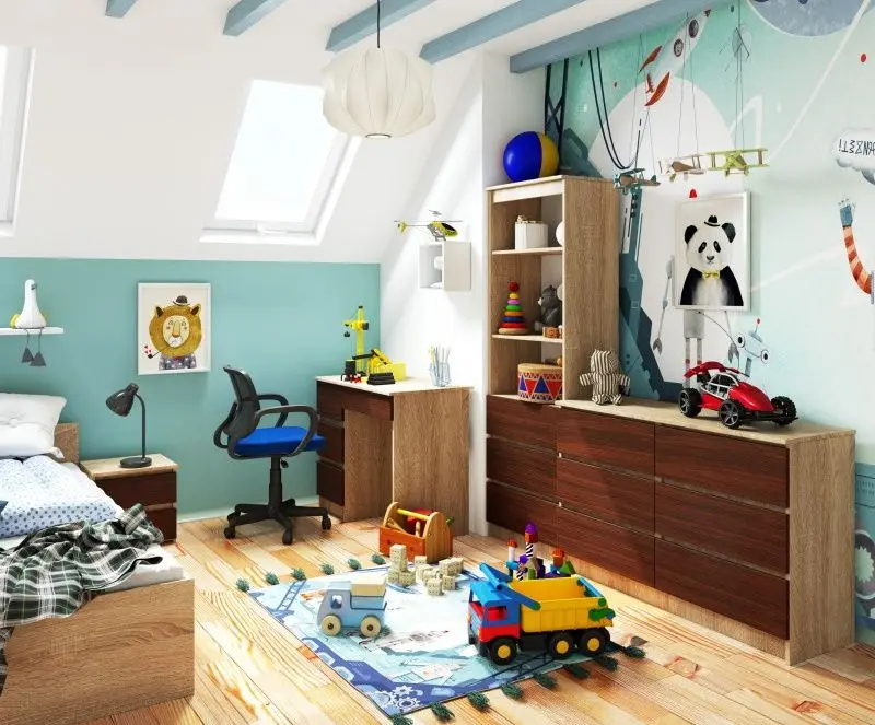 Masa de birou Akord A-7 90 Left (Sonoma Oak/Wenge)