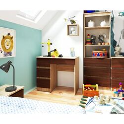 Masa de birou Akord A-7 90 Left (Sonoma Oak/Wenge) Thumb