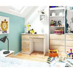 Masa de birou Akord A-7 90 Left (White/Sonoma Oak)