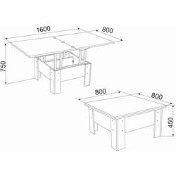 Журнальный столик Ambianta Transformer Thumb